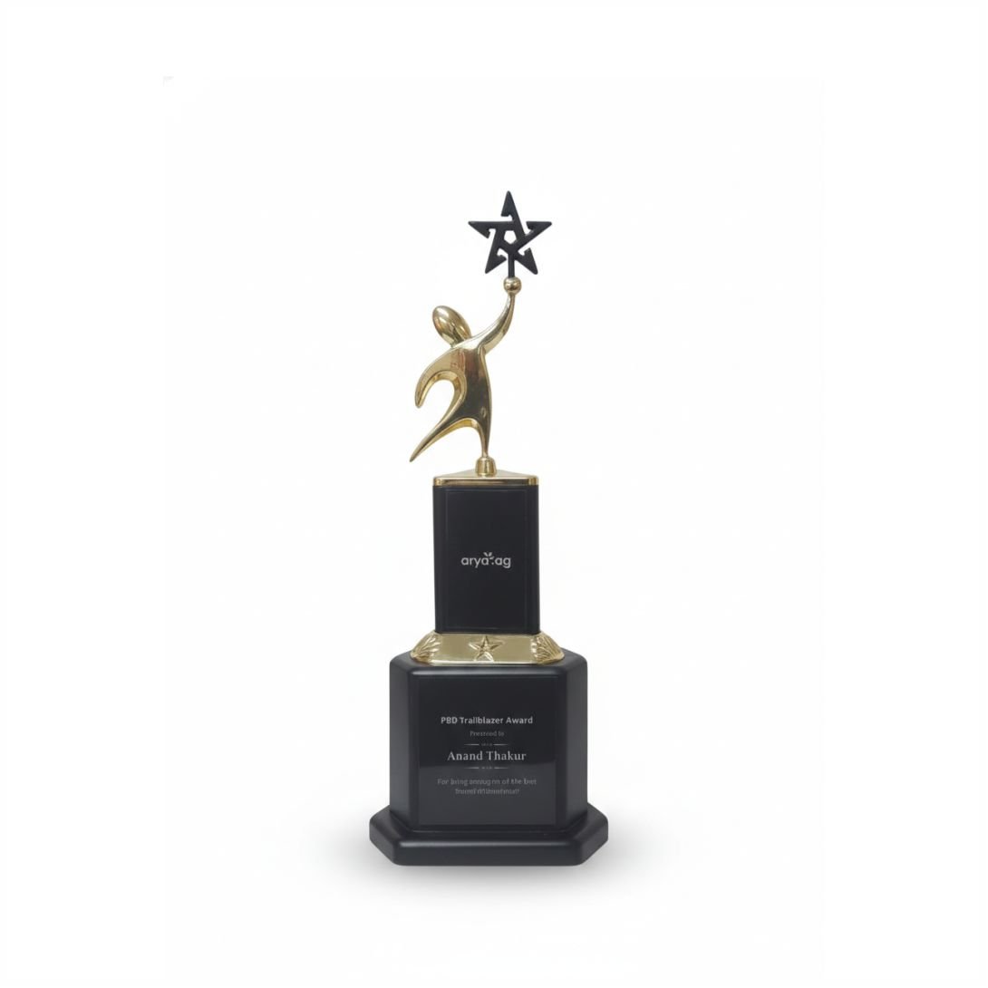Star Achiever Trophy Model B582 4x12 inch gold corporate award
